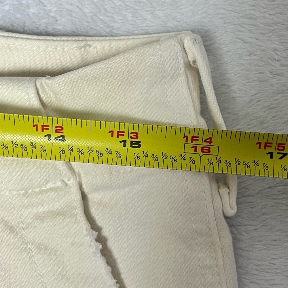 MOTHER Denim Jeans The Patch Pocket Private Ankle Fray Sz 31 Cream Puffs EUC - Picture 9 of 16